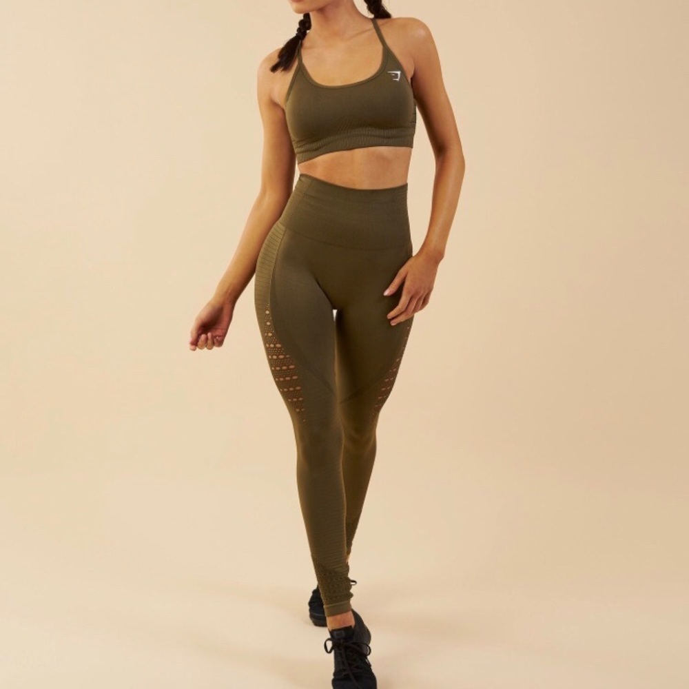 Gymshark Khaki Energy Seamless Leggings
